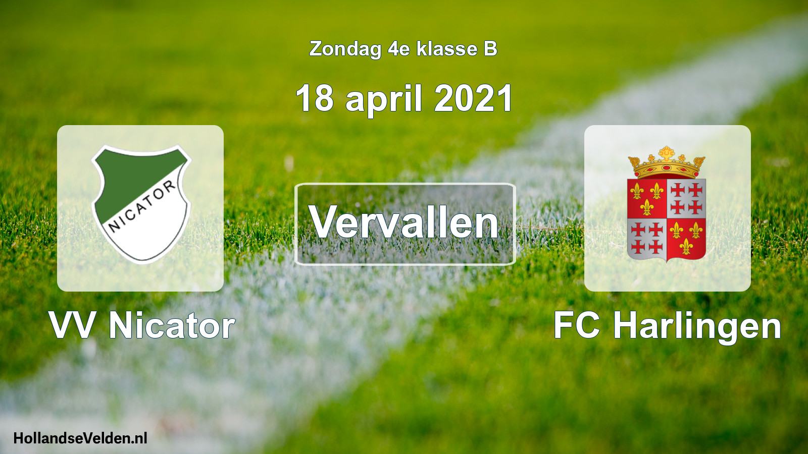 Scheduled Match: VV Nicator - FC Harlingen (18 April 2021)