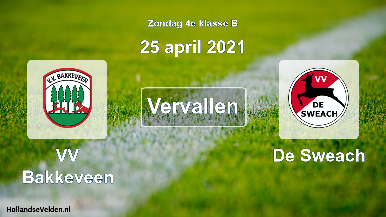 Scheduled Match: VV Bakkeveen - De Sweach (25 April 2021)