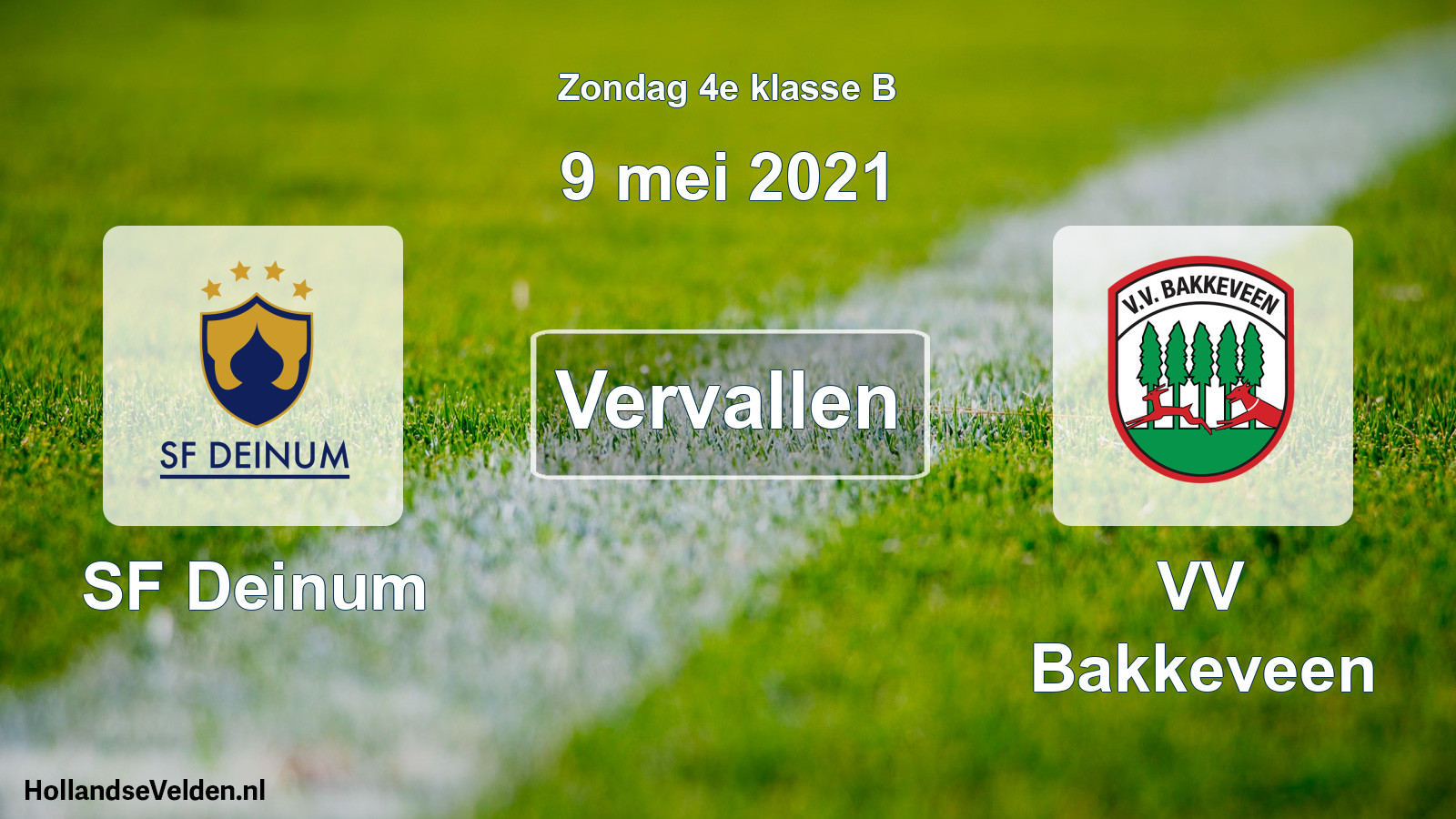 Scheduled Match: SF Deinum - VV Bakkeveen (9 May 2021)