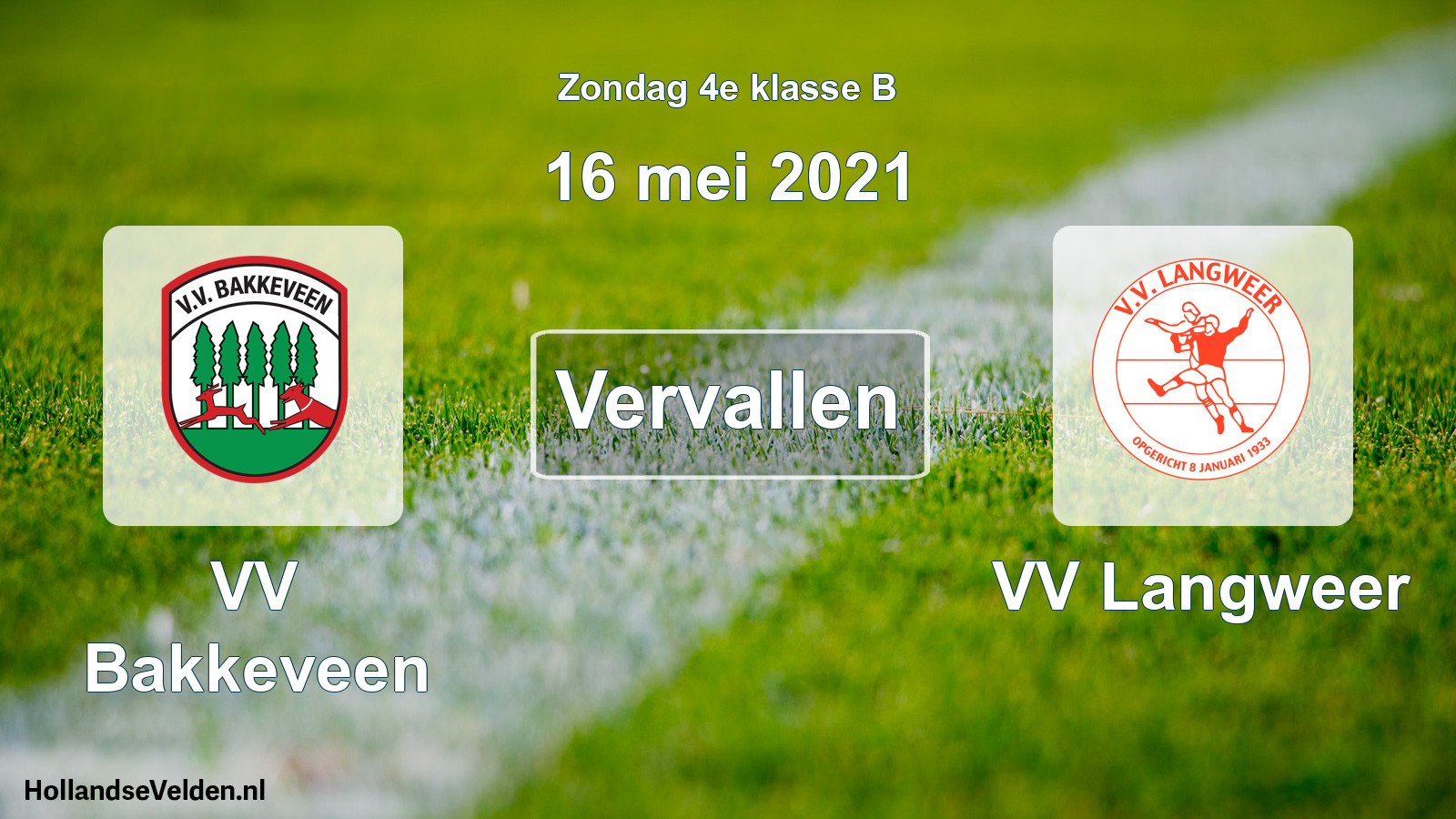Scheduled Match: VV Bakkeveen - VV Langweer (16 May 2021)