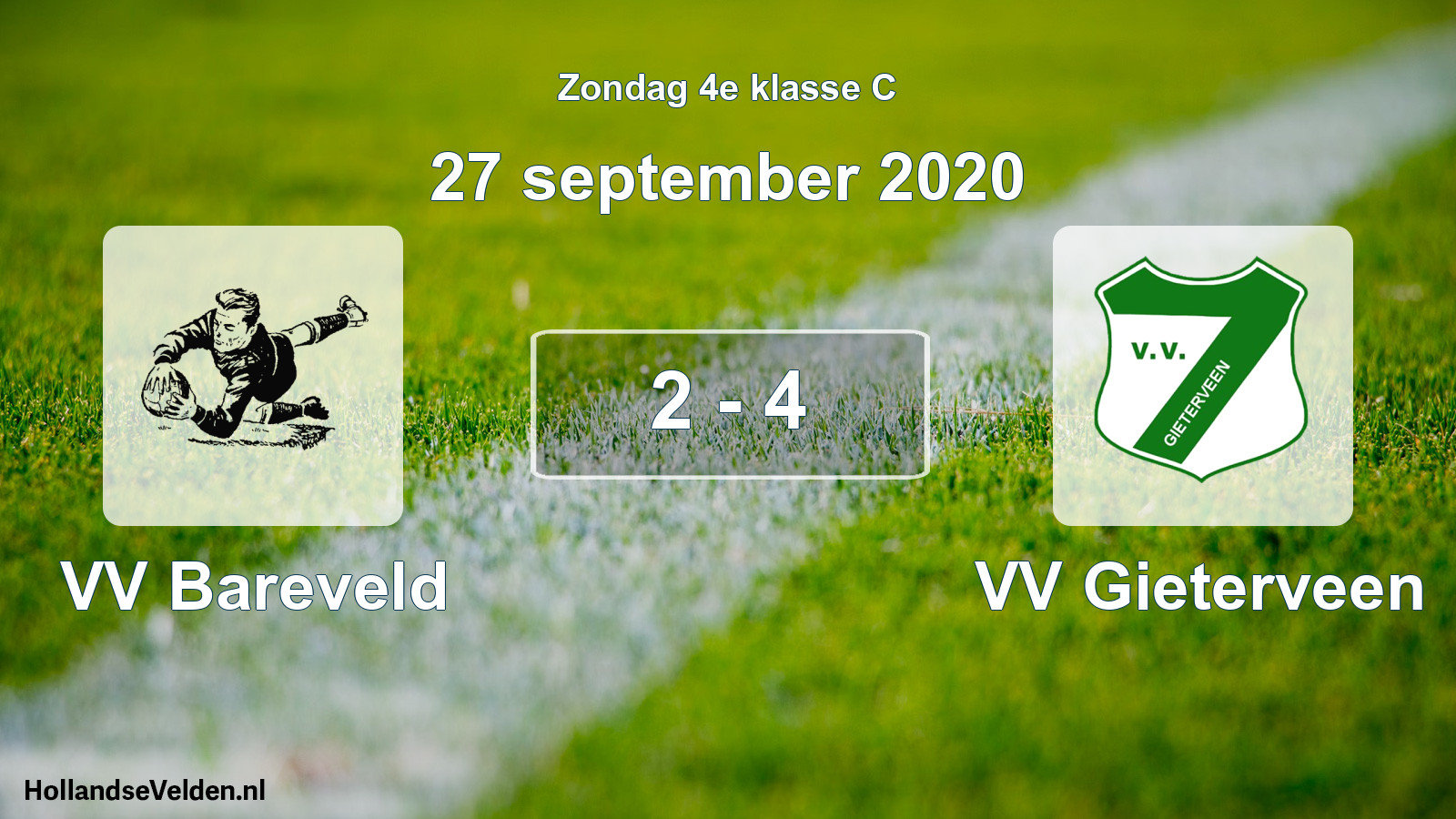 Total number of matches played: VV Bareveld - VV Gieterveen 2 - 4 (27 September 2020)