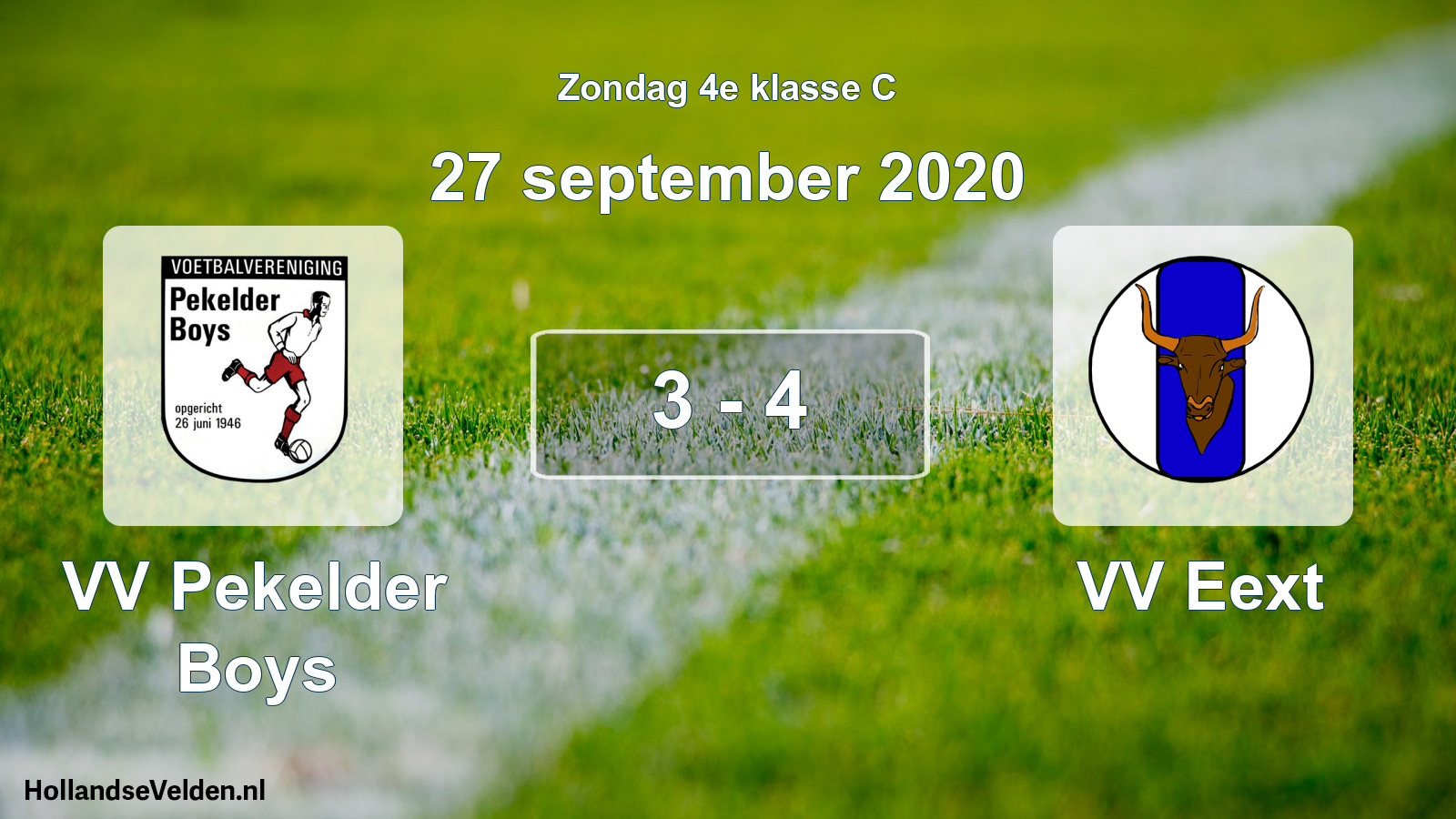 Total number of matches played: VV Pekelder Boys - VV Eext 3 - 4 (27 September 2020)