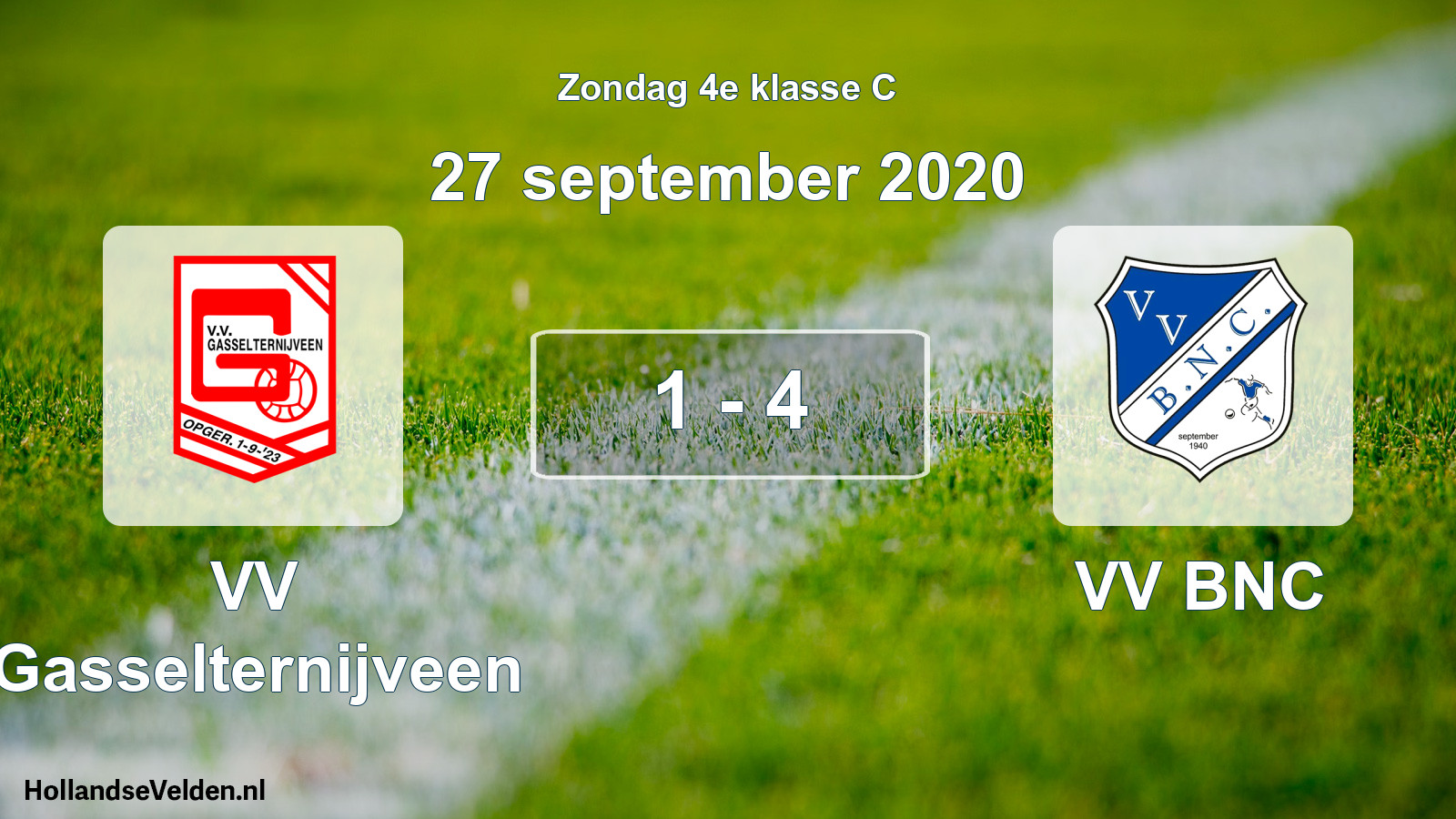Total number of matches played: VV Gasselternijveen - VV BNC 1 - 4 (27 September 2020)