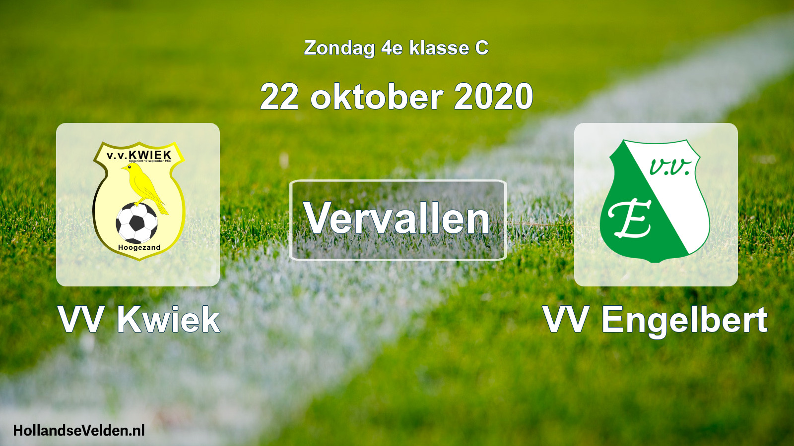 Scheduled Match: VV Kwiek - VV Engelbert (22 October 2020)