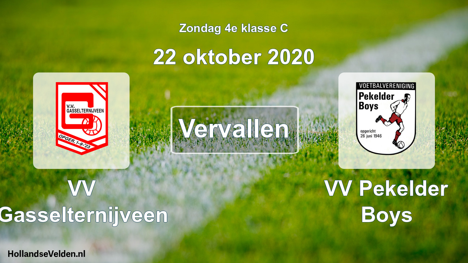 Scheduled Match: VV Gasselternijveen - VV Pekelder Boys (22 October 2020)
