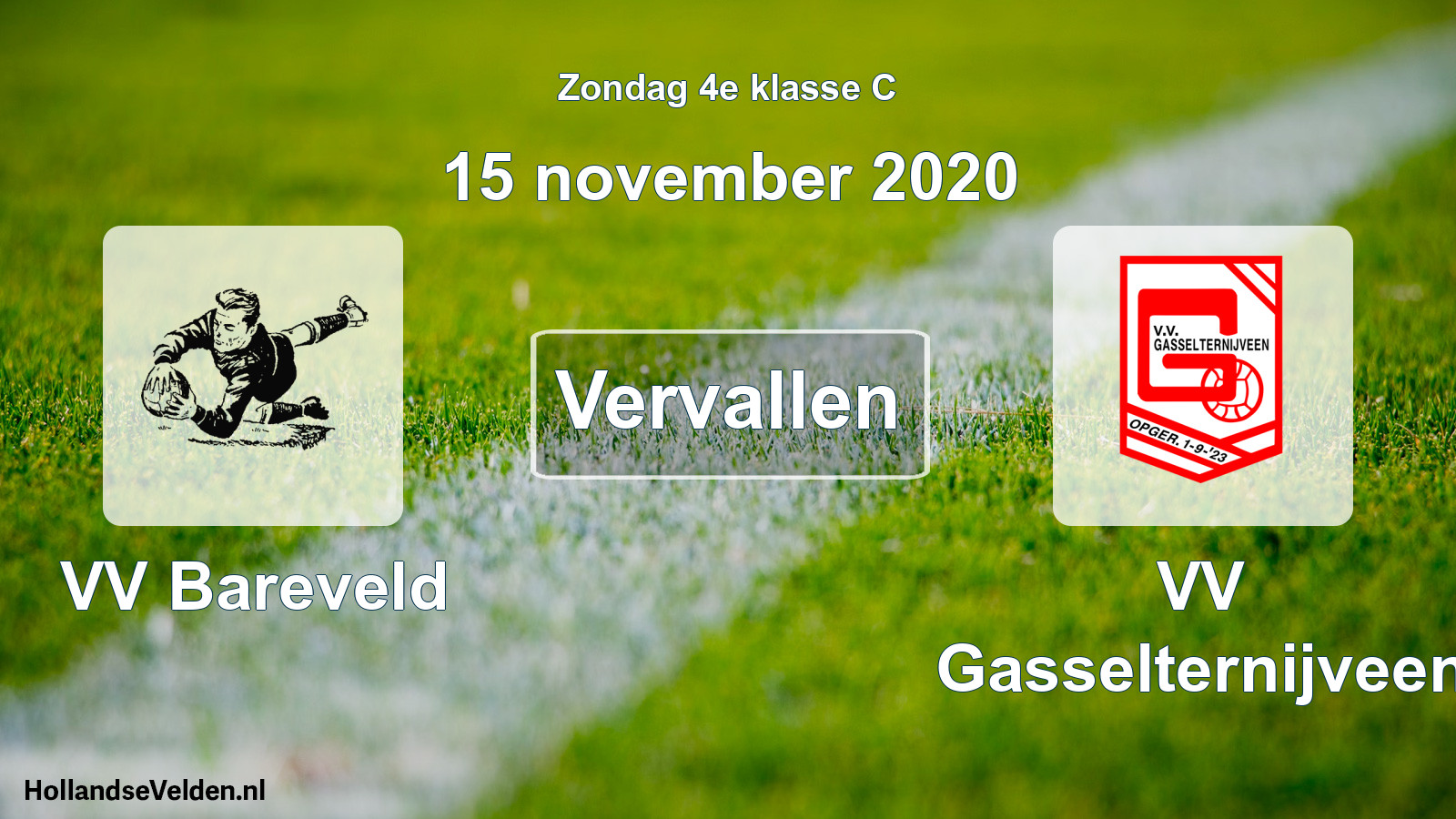 Scheduled Match: VV Bareveld - VV Gasselternijveen (15 November 2020)