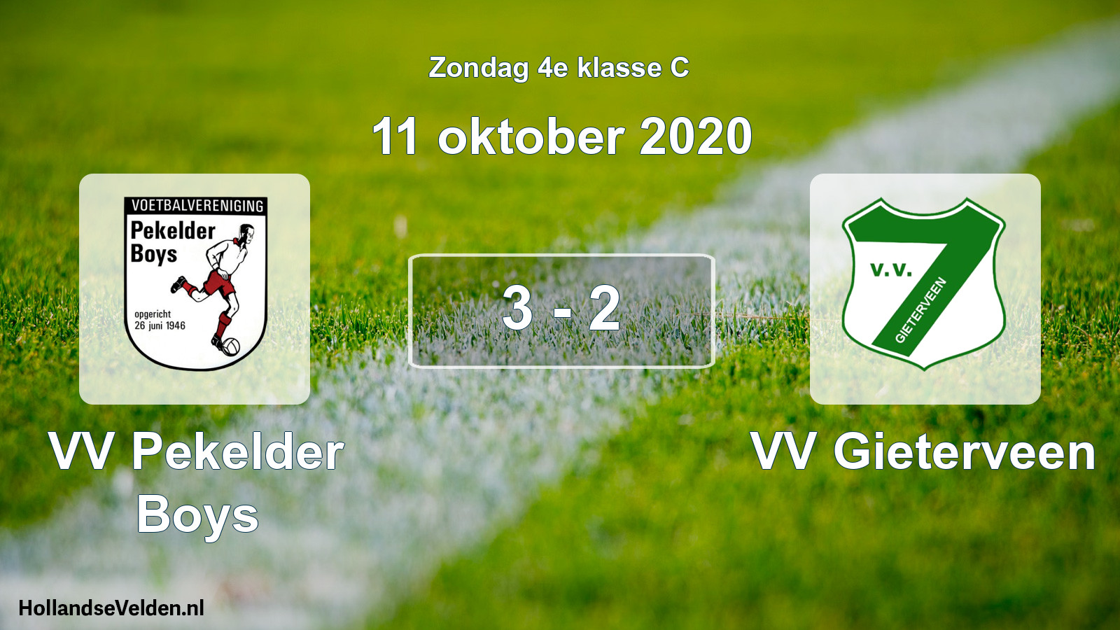 Total number of matches played: VV Pekelder Boys - VV Gieterveen 3 - 2 (11 October 2020)