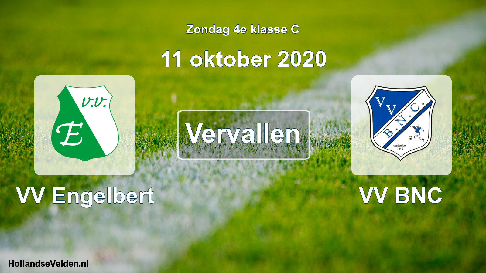 Scheduled Match: VV Engelbert - VV BNC (11 October 2020)