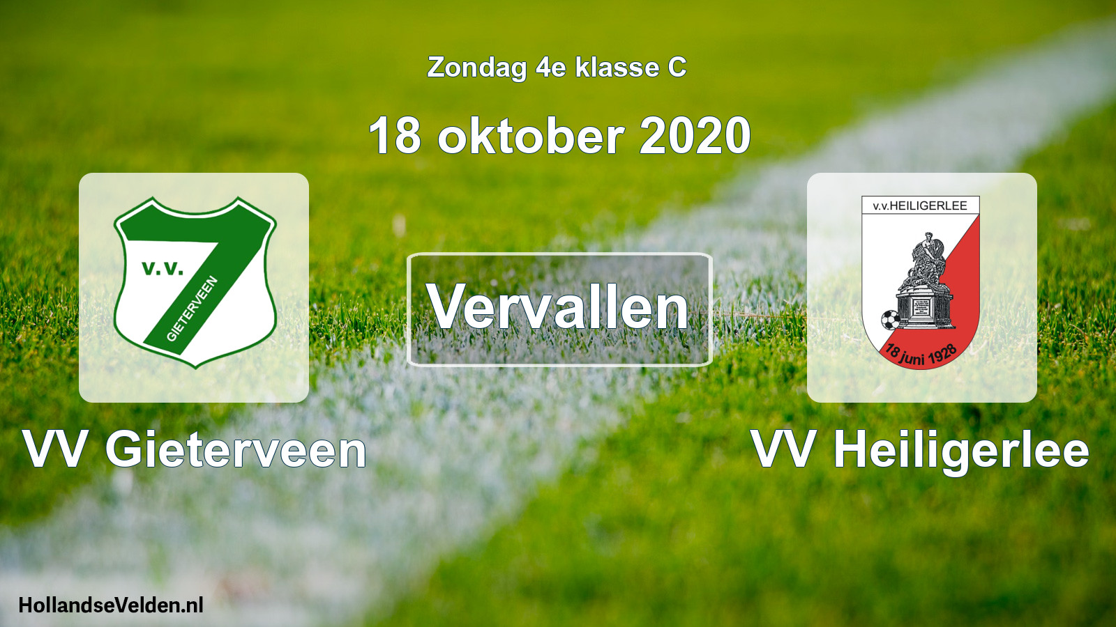 Scheduled Match: VV Gieterveen - VV Heiligerlee (18 October 2020)
