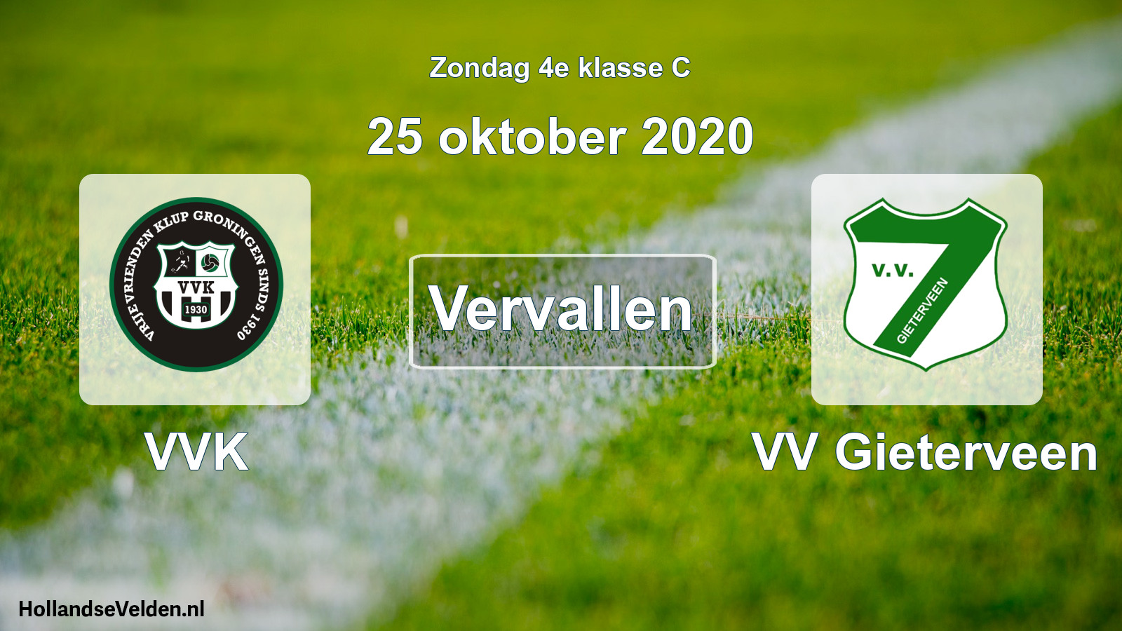 Scheduled Match: VVK - VV Gieterveen (25 October 2020)