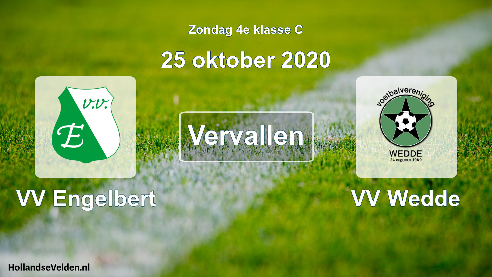 Scheduled Match: VV Engelbert - VV Wedde (25 October 2020)
