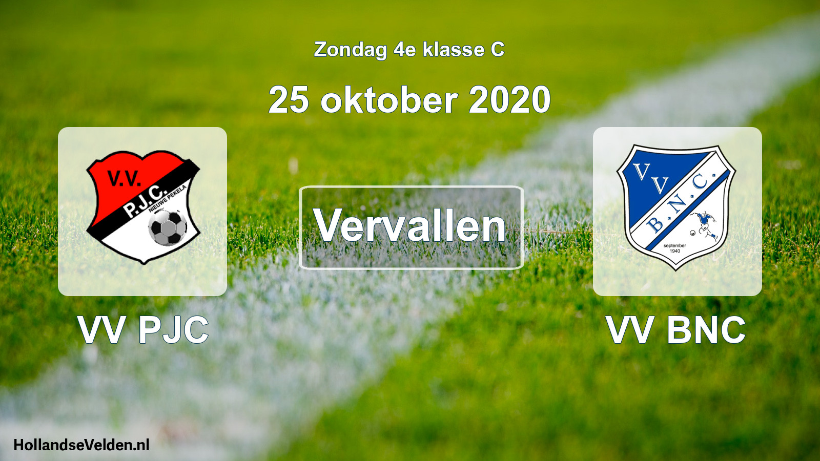 Scheduled Match: VV PJC - VV BNC (25 October 2020)