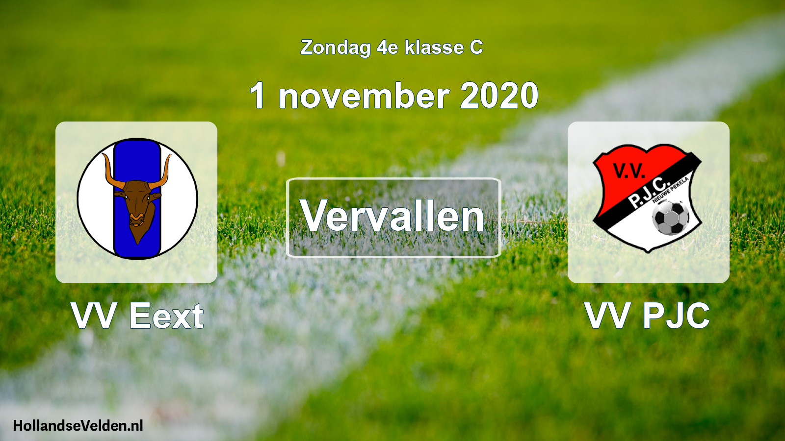 Scheduled Match: VV Eext - VV PJC (1 November 2020)