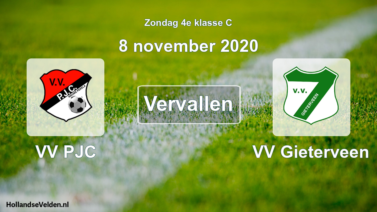 Scheduled Match: VV PJC - VV Gieterveen (8 November 2020)