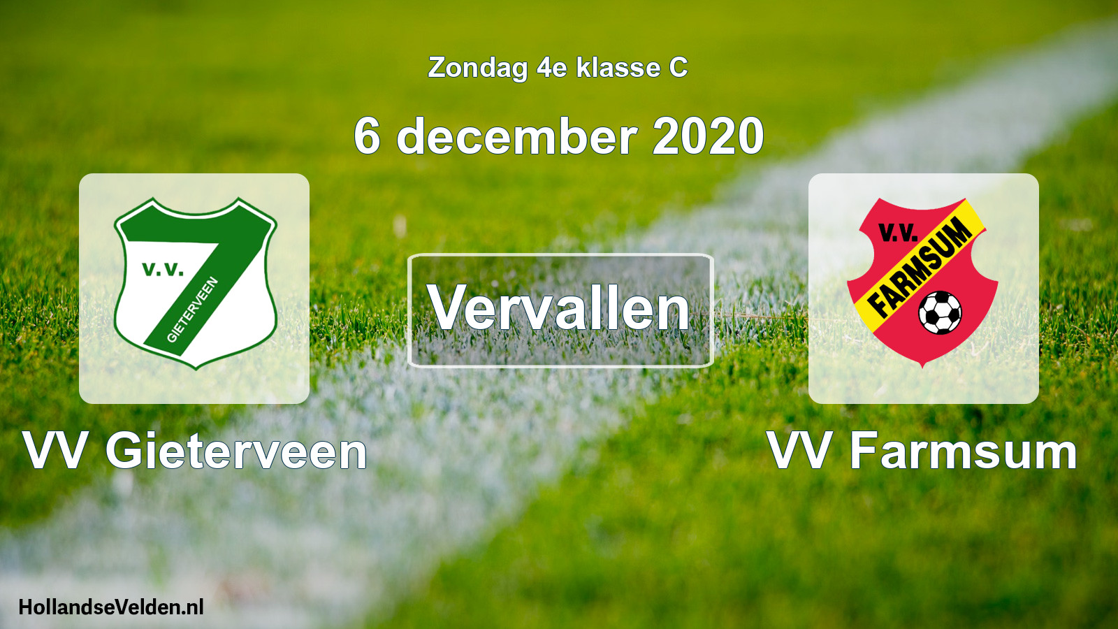 Scheduled Match: VV Gieterveen - VV Farmsum (6 December 2020)