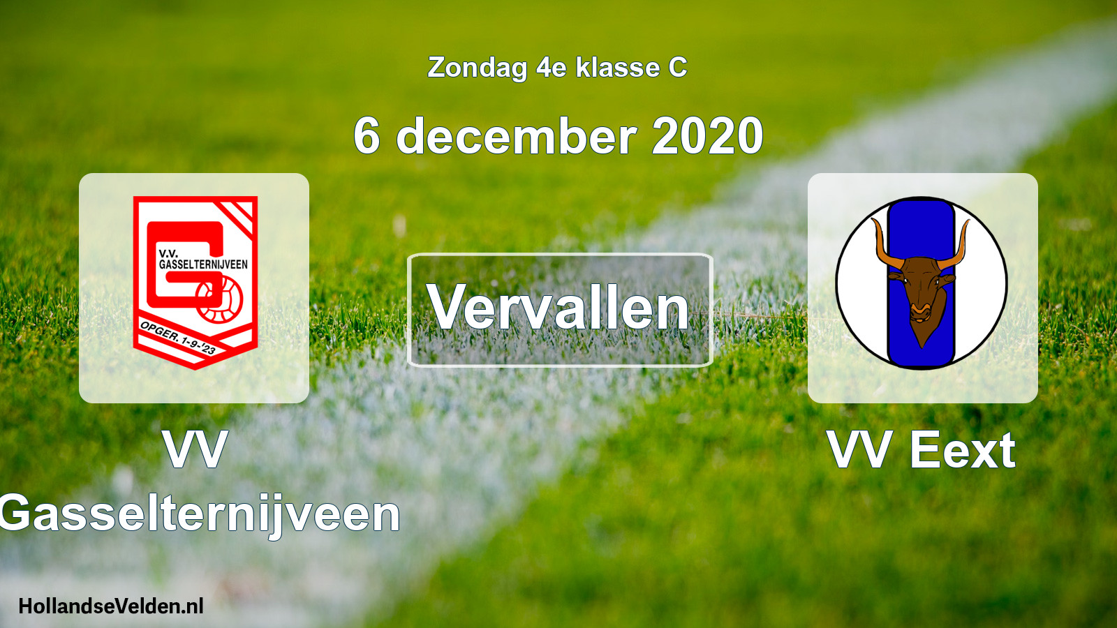 Scheduled Match: VV Gasselternijveen - VV Eext (6 December 2020)