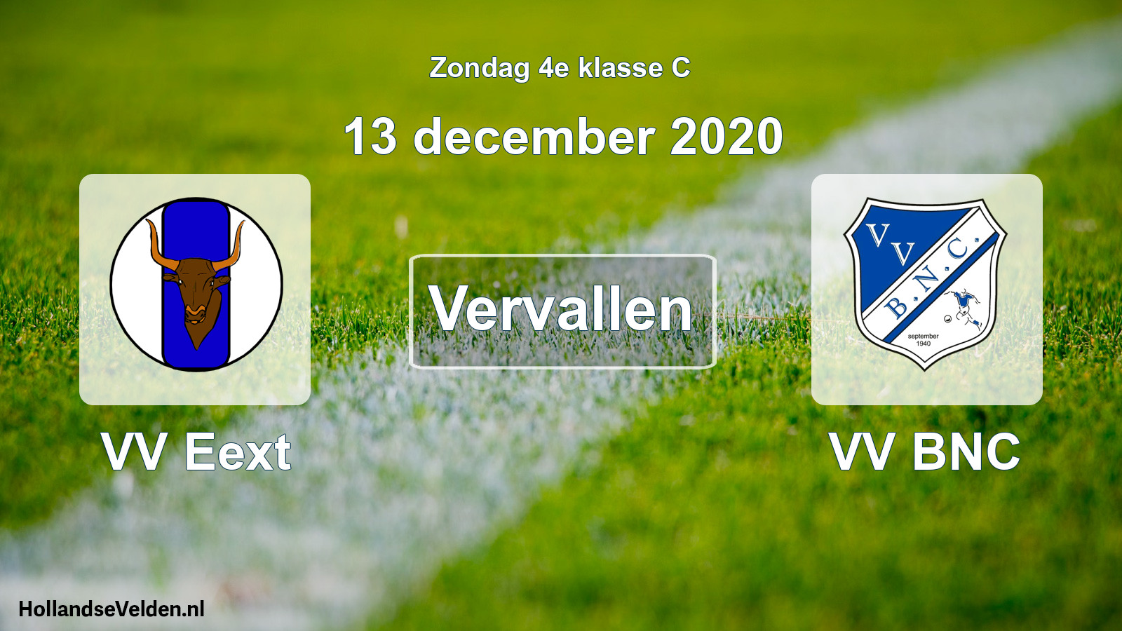 Scheduled Match: VV Eext - VV BNC (13 December 2020)