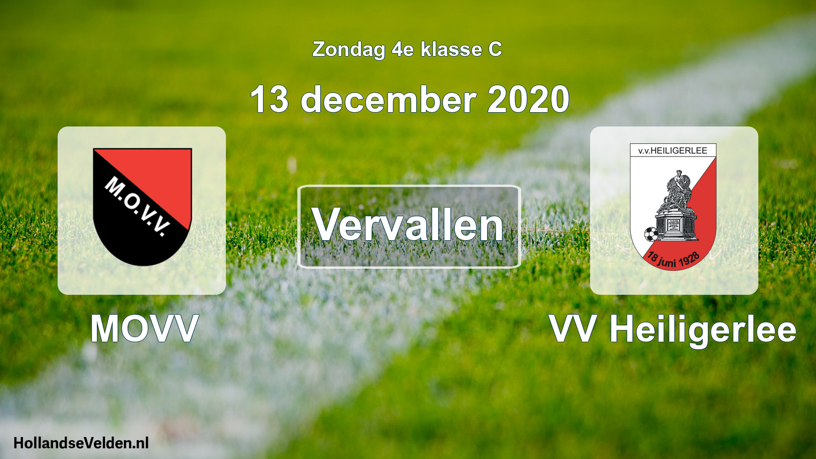Scheduled Match: MOVV - VV Heiligerlee (13 December 2020)