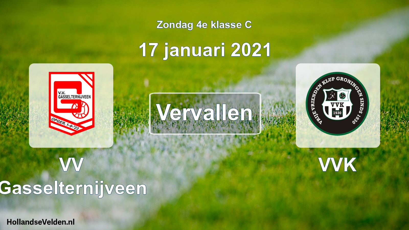 Scheduled Match: VV Gasselternijveen - VVK (17 January 2021)