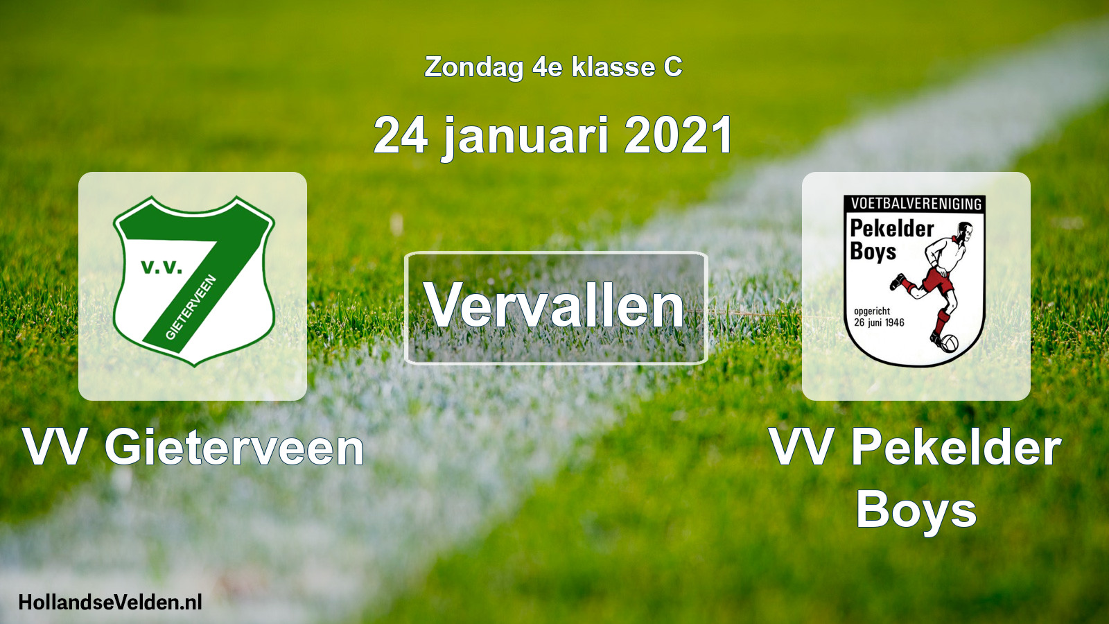 Scheduled Match: VV Gieterveen - VV Pekelder Boys (24 January 2021)