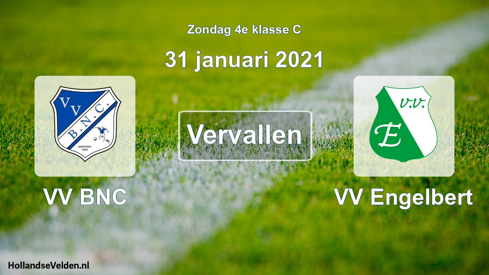 Scheduled Match: VV BNC - VV Engelbert (31 January 2021)