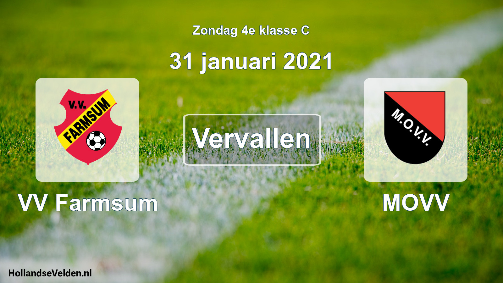 Scheduled Match: VV Farmsum - MOVV (31 January 2021)