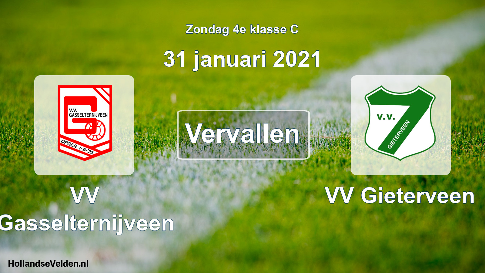 Scheduled Match: VV Gasselternijveen - VV Gieterveen (31 January 2021)