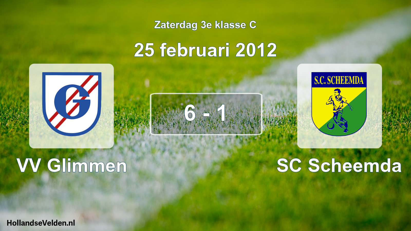 Total number of matches played: VV Glimmen - SC Scheemda 6 - 1 (25 February 2012)