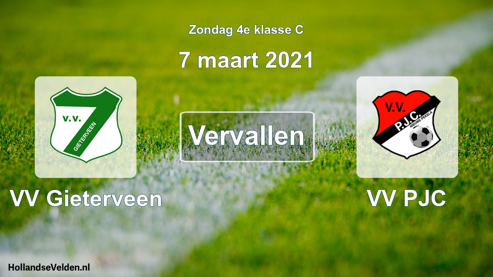 Scheduled Match: VV Gieterveen - VV PJC (7 March 2021)