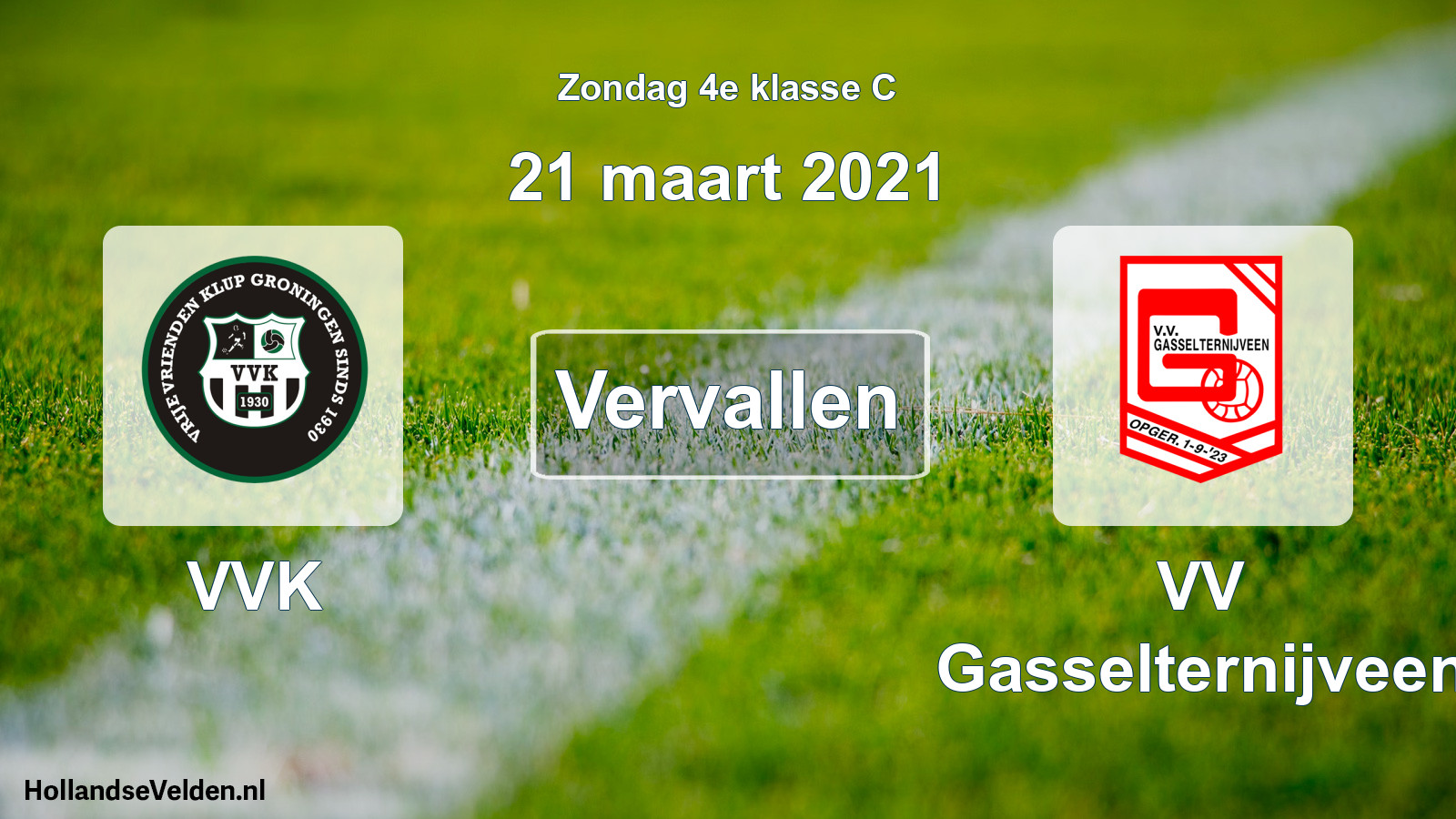 Scheduled Match: VVK - VV Gasselternijveen (21 March 2021)