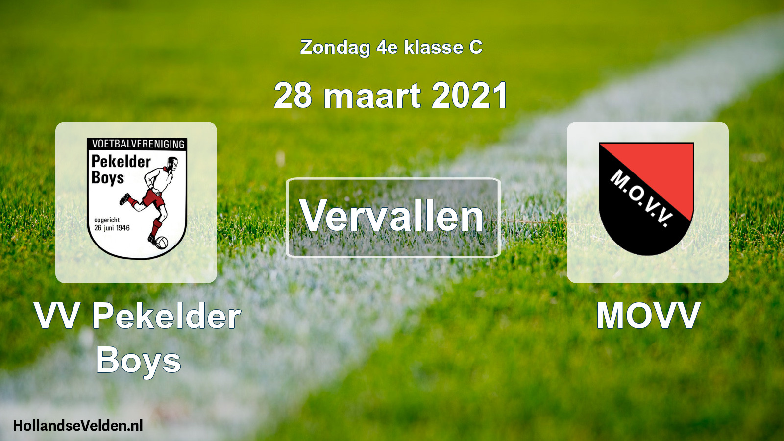 Scheduled Match: VV Pekelder Boys - MOVV (28 March 2021)