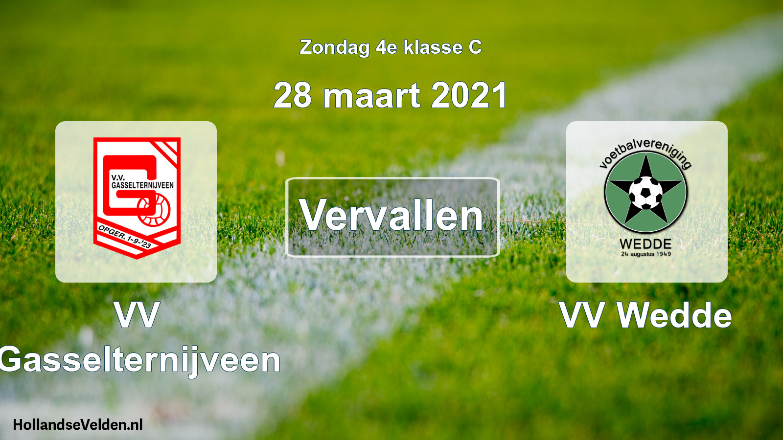 Scheduled Match: VV Gasselternijveen - VV Wedde (28 March 2021)