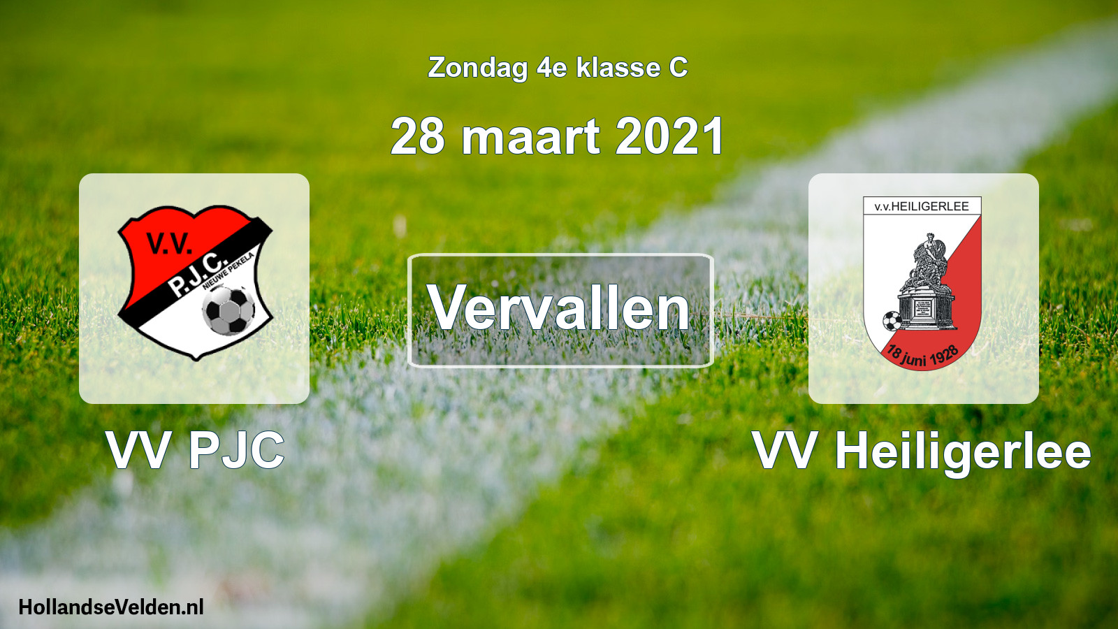 Scheduled Match: VV PJC - VV Heiligerlee (28 March 2021)