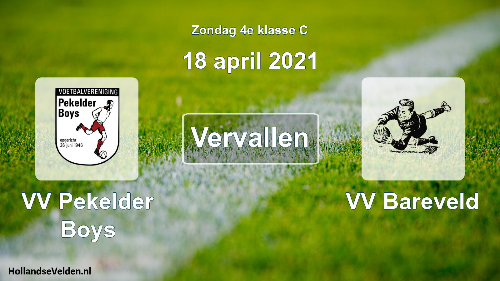 Scheduled Match: VV Pekelder Boys - VV Bareveld (18 April 2021)