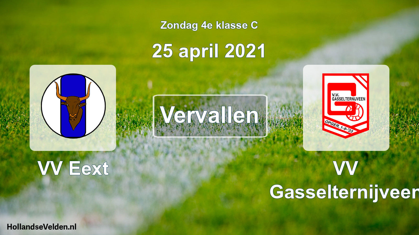 Scheduled Match: VV Eext - VV Gasselternijveen (25 April 2021)