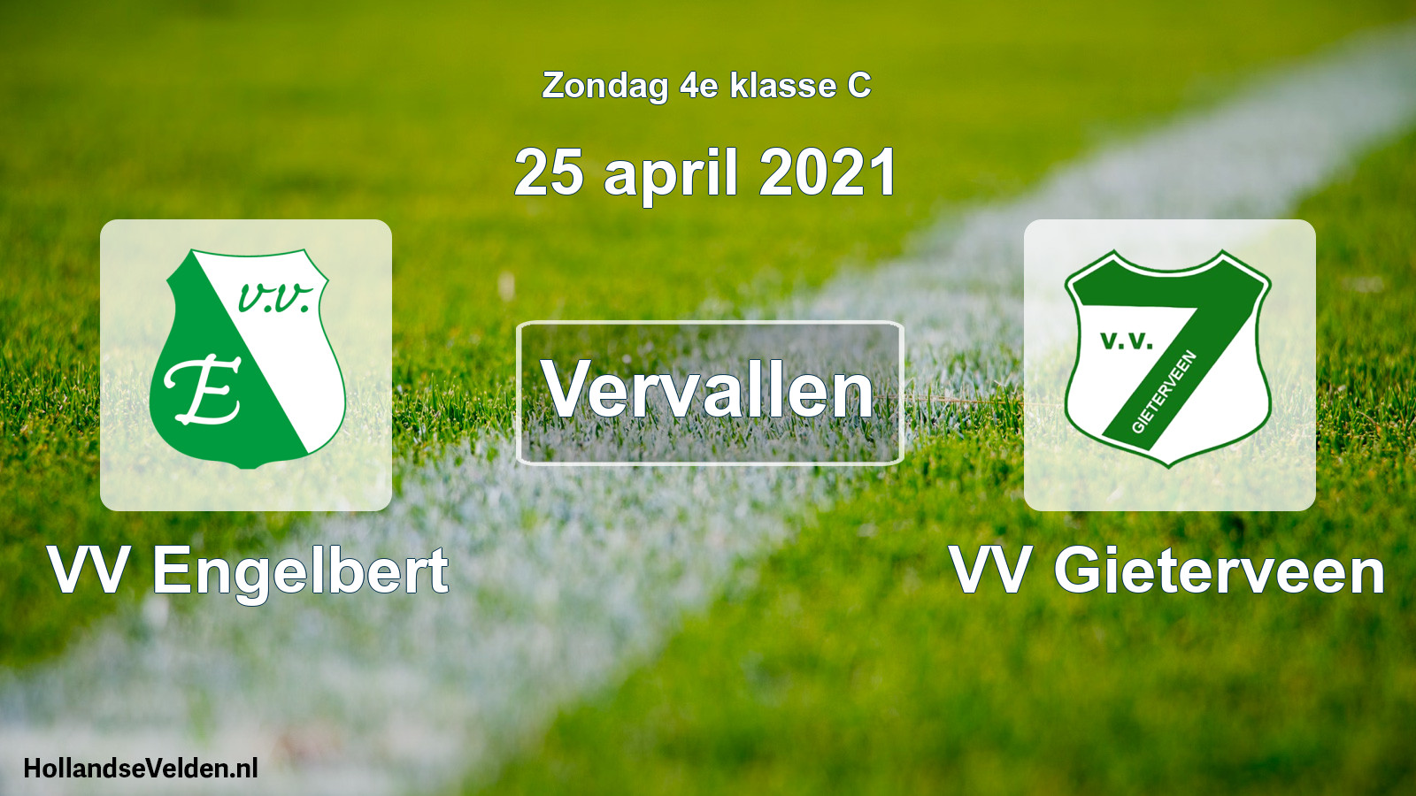 Scheduled Match: VV Engelbert - VV Gieterveen (25 April 2021)