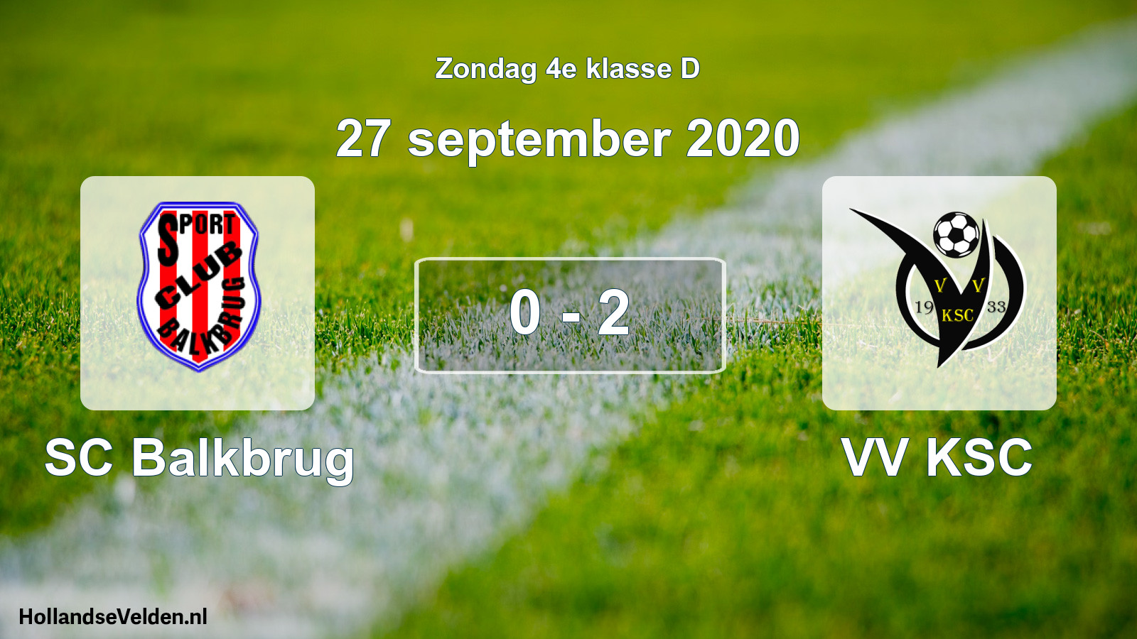 Total number of matches played: SC Balkbrug - VV KSC 0 - 2 (27 September 2020)