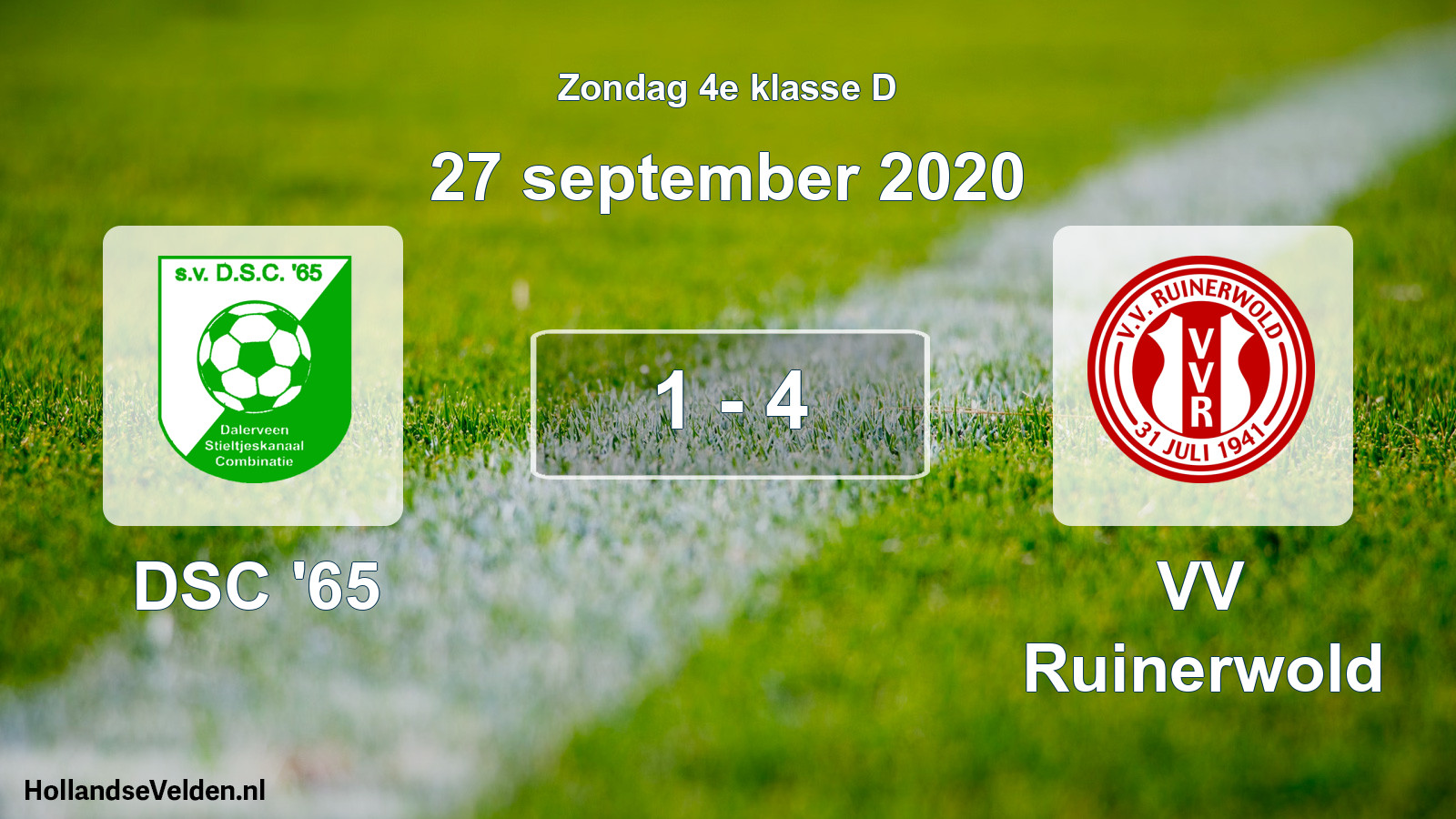 Total number of matches played: DSC '65 - VV Ruinerwold 1 - 4 (27 September 2020)