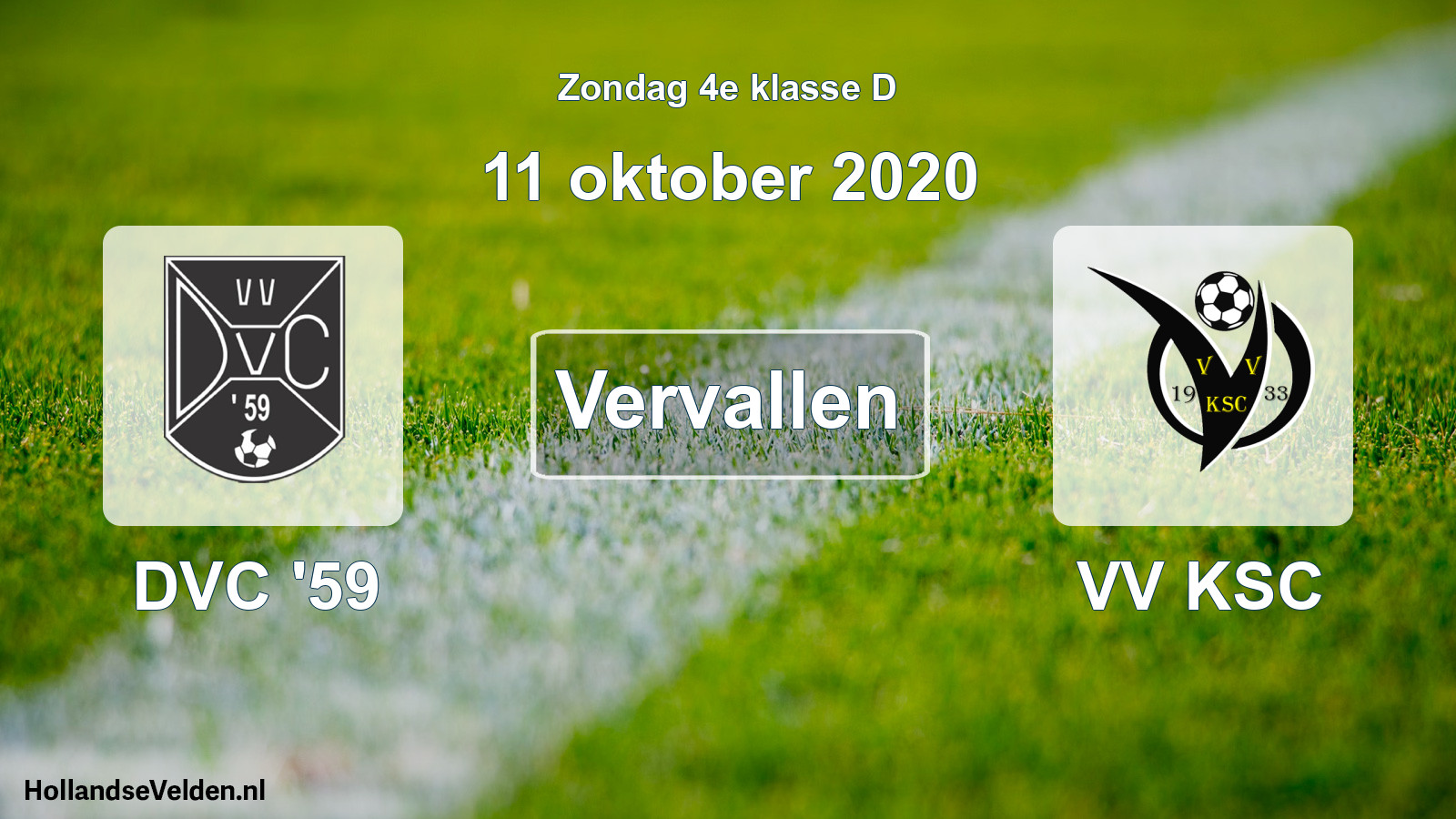 Scheduled Match: DVC '59 - VV KSC (11 October 2020)