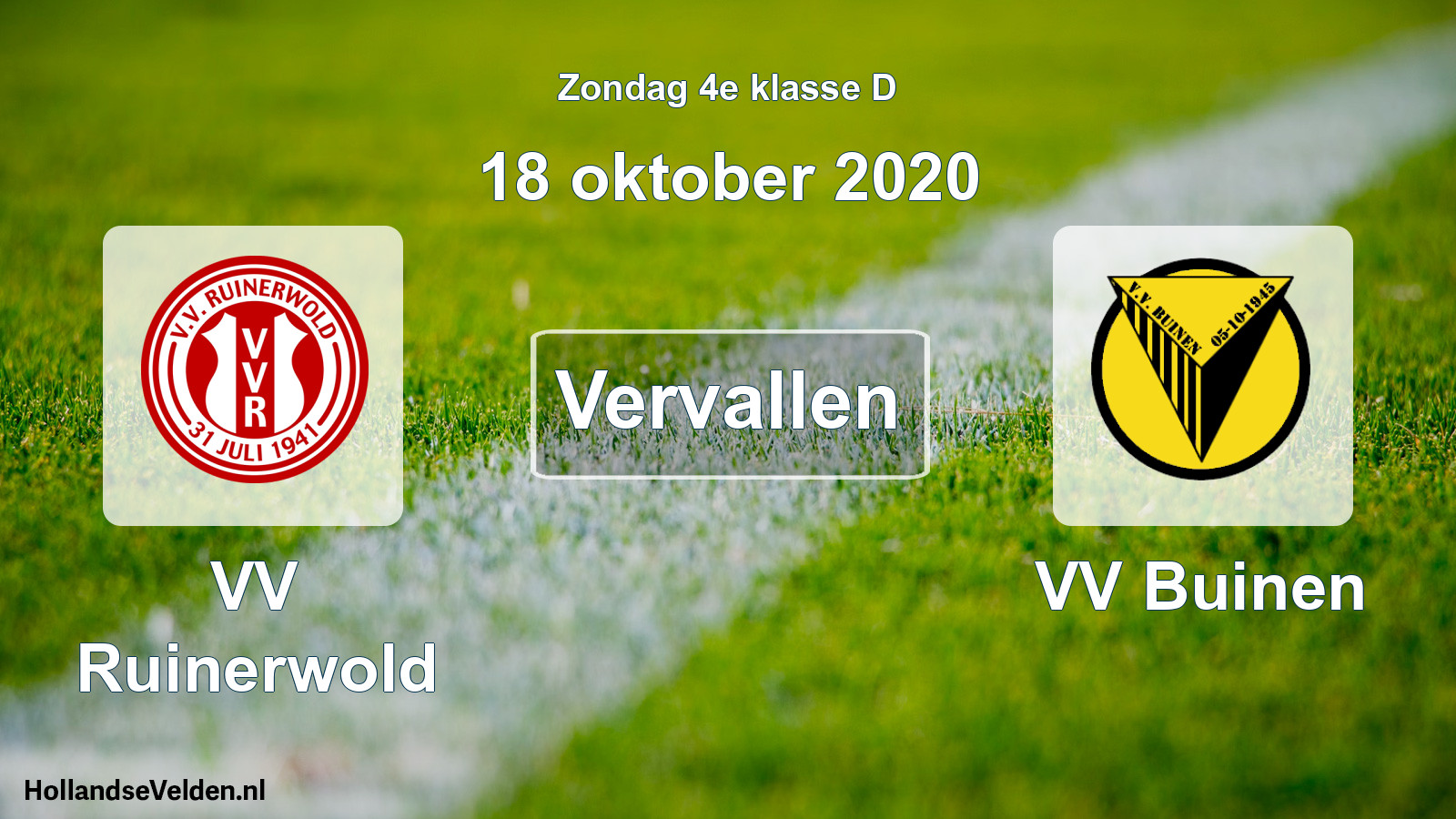 Scheduled Match: VV Ruinerwold - VV Buinen (18 October 2020)