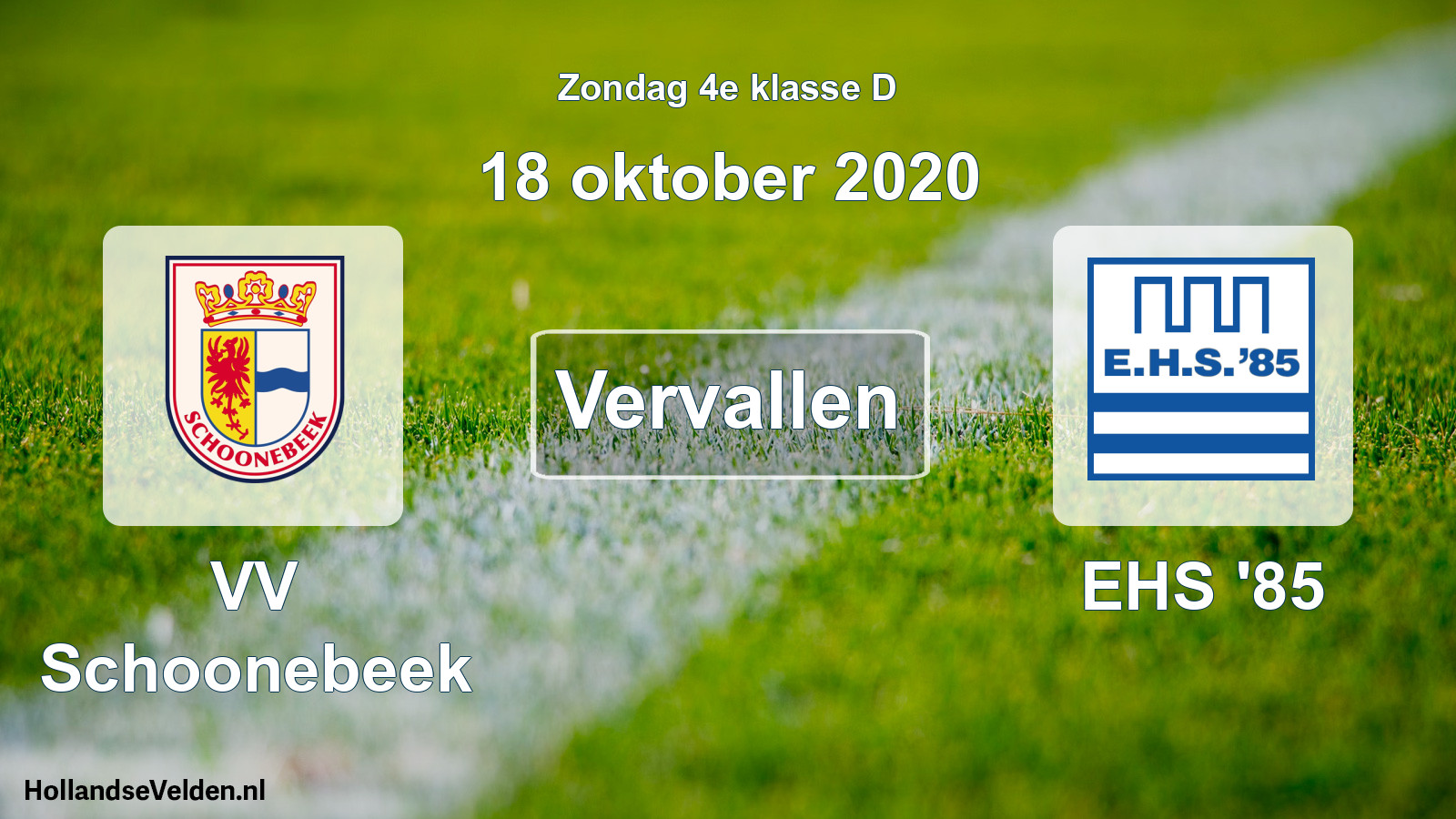 Scheduled Match: VV Schoonebeek - EHS '85 (18 October 2020)