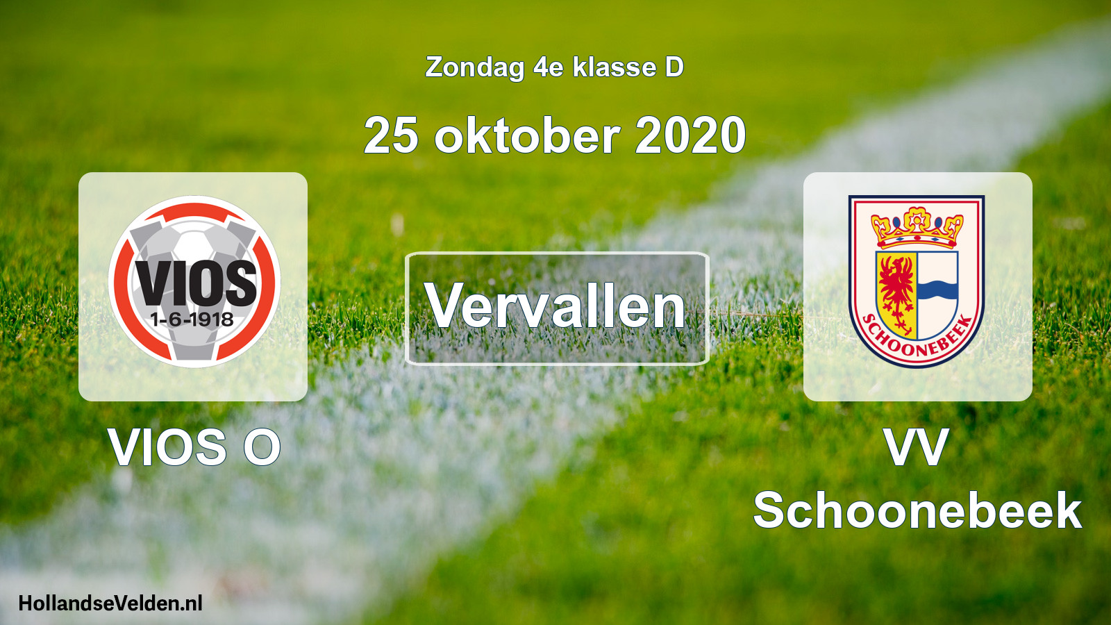 Scheduled Match: VIOS O - VV Schoonebeek (25 October 2020)
