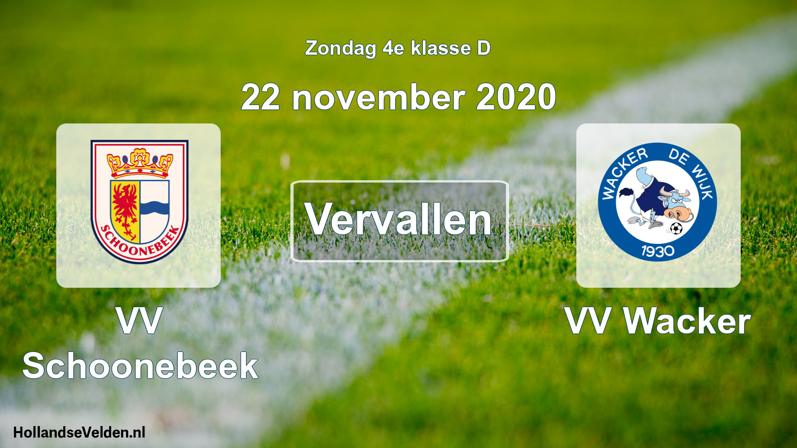 Scheduled Match: VV Schoonebeek - VV Wacker (22 November 2020)