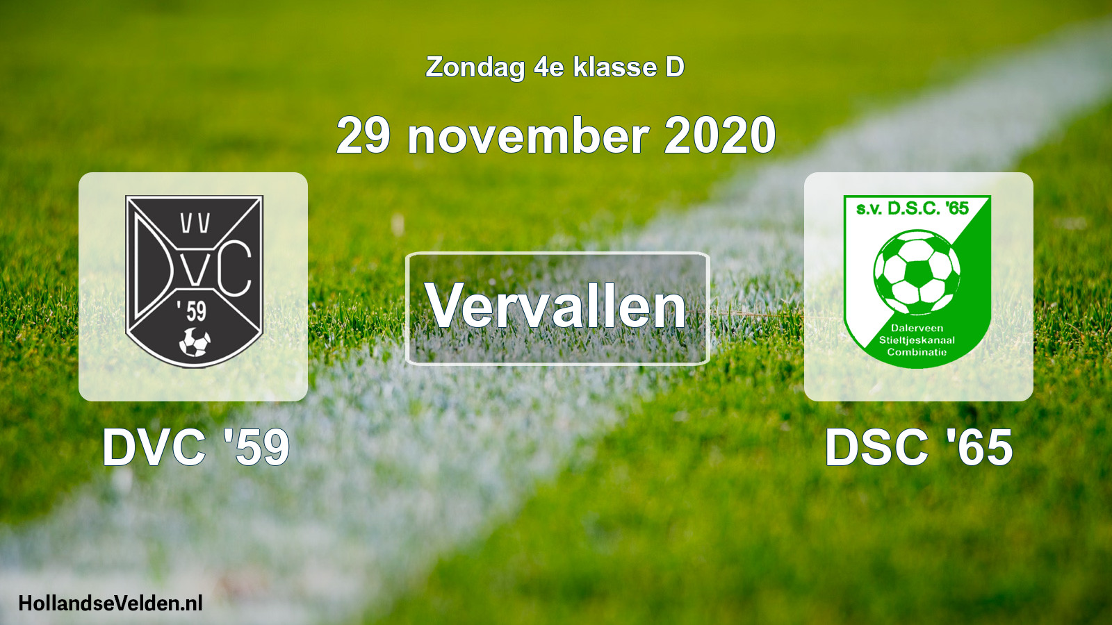 Scheduled Match: DVC '59 - DSC '65 (29 November 2020)