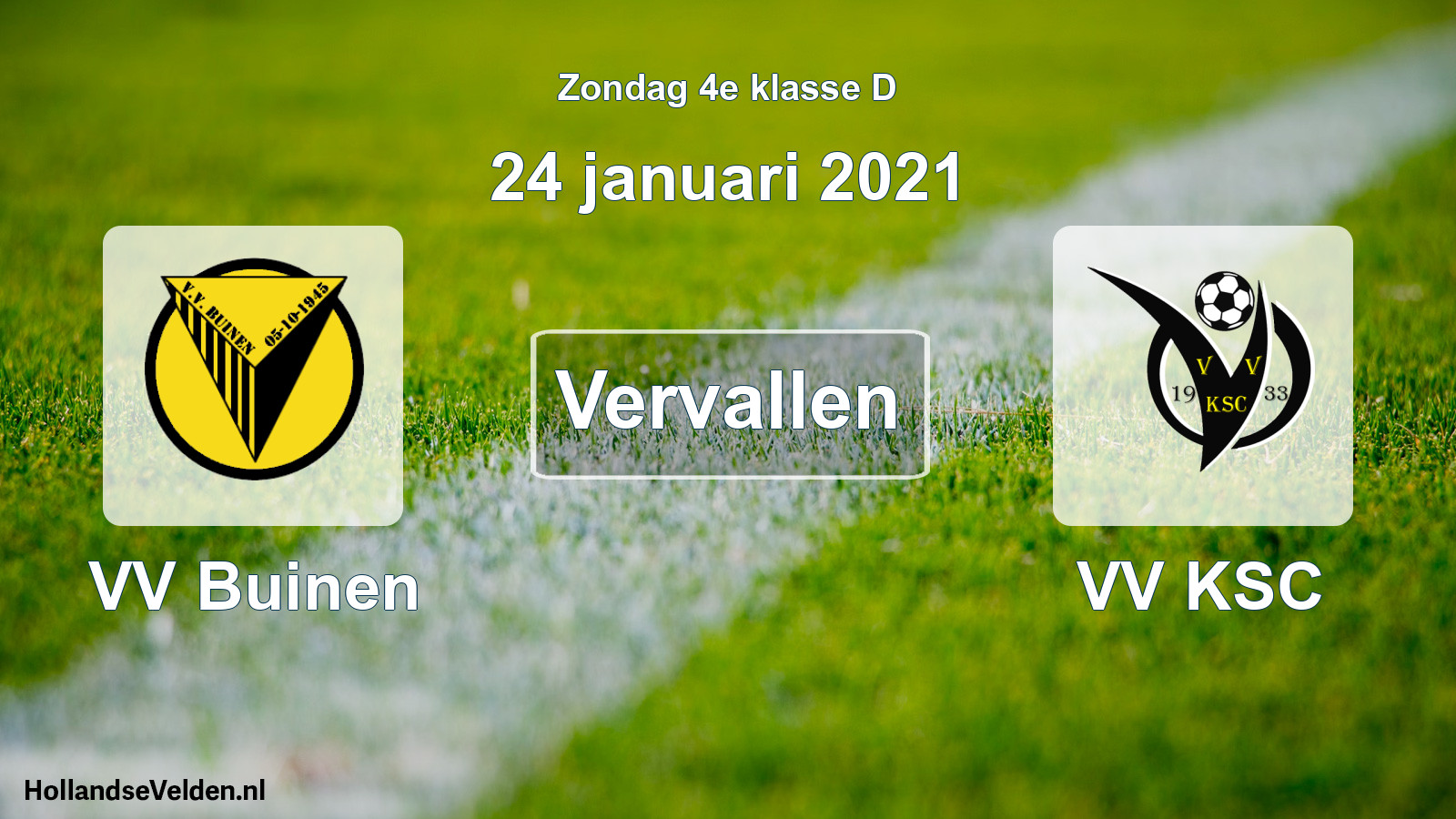 Scheduled Match: VV Buinen - VV KSC (24 January 2021)