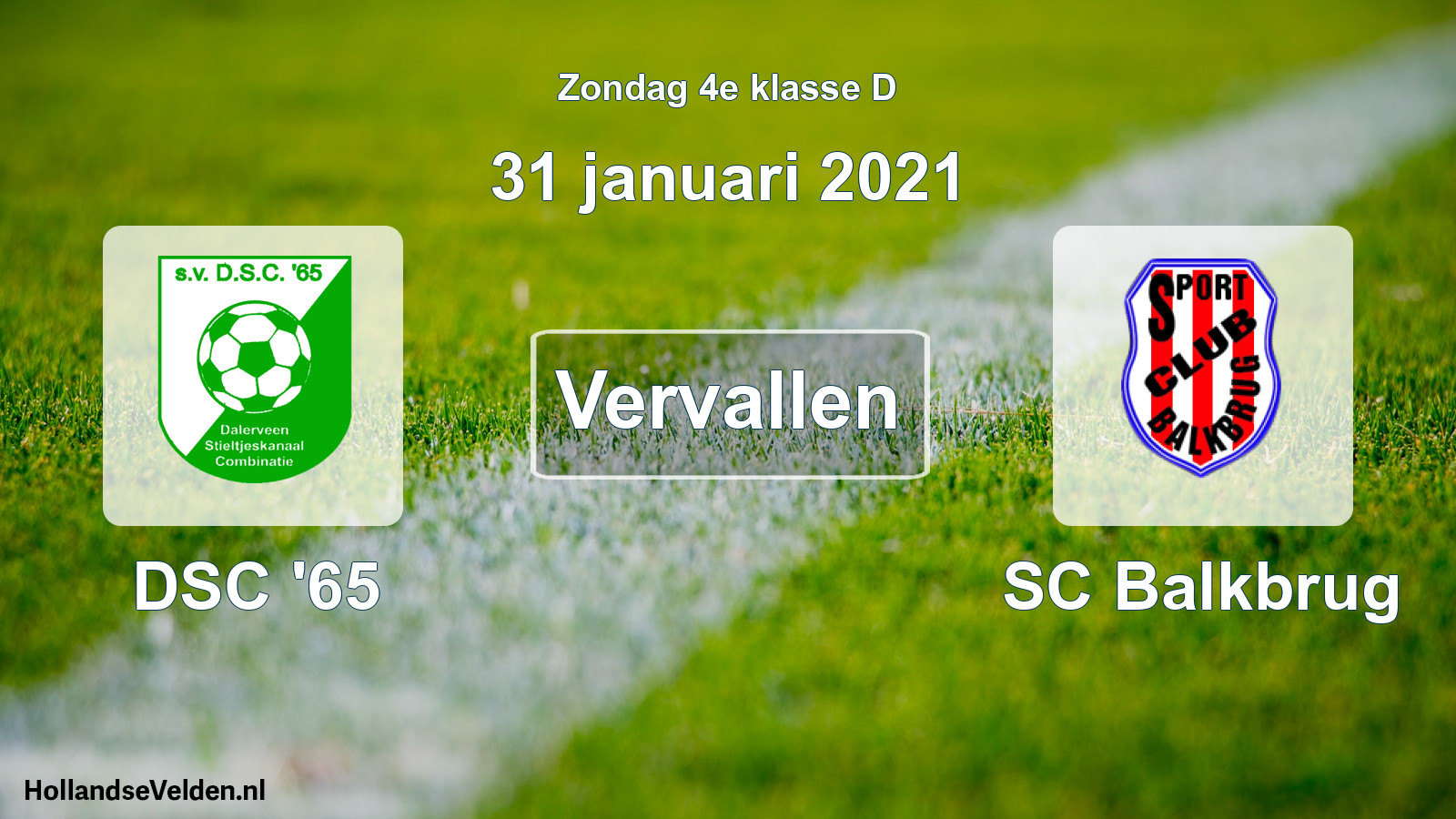 Scheduled Match: DSC '65 - SC Balkbrug (31 January 2021)