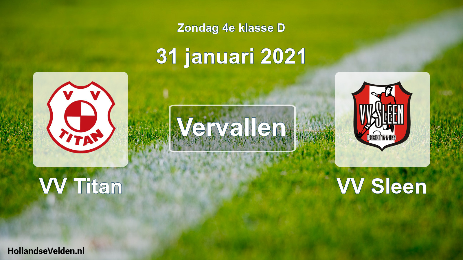 Scheduled Match: VV Titan - VV Sleen (31 January 2021)