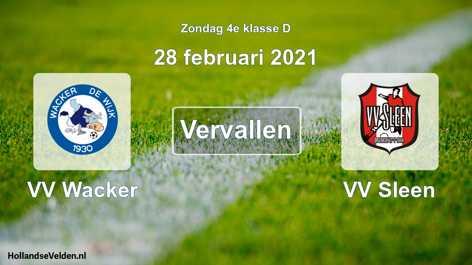 Scheduled Match: VV Wacker - VV Sleen (28 February 2021)