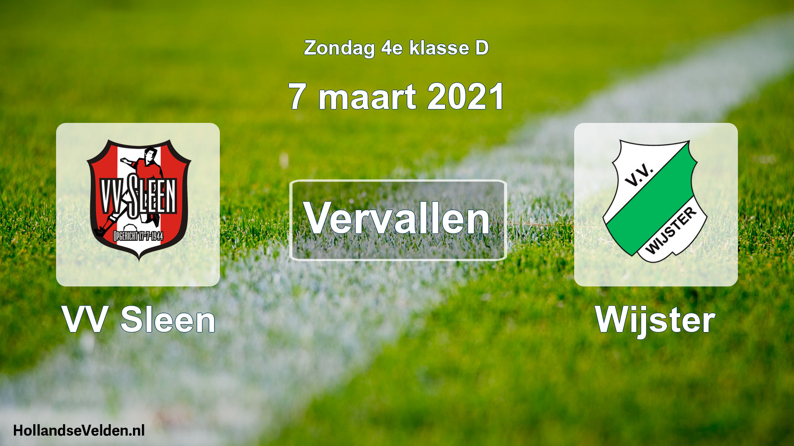 Scheduled Match: VV Sleen - Wijster (7 March 2021)