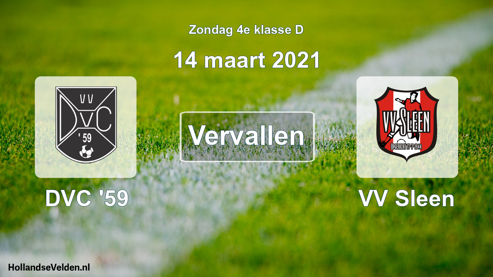 Scheduled Match: DVC '59 - VV Sleen (14 March 2021)